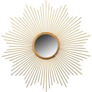 กระจกแขวนผนังดีไซเนอร์แฟนซีใหม่กระจกติดผนังโลหะสีทองคุณภาพระดับดีลักซ์สำหรับอุปกรณ์ห้องน้ำในบ้าน - Product Image 1