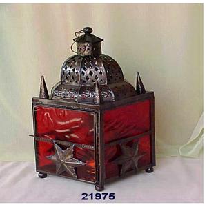 Vente chaude dernière conception forme Style américain fait à la main en verre laiton écologique résistant à la chaleur lanterne chauffe-plat pour Noël - Product Image 1