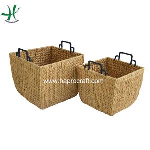 Panier de rangement en jacinthe d'eau et jonc de mer pour tissage de gros - Product Image 2