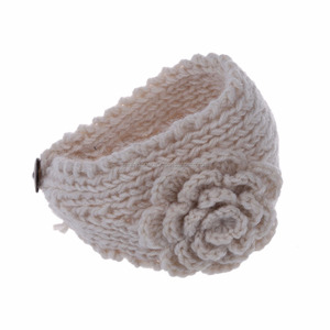   Diadema de Flores Tejida a Crochet para Mujer, Hecha a Mano, Calentador de Orejas, Accesorios para el Cabello - Product Image 1