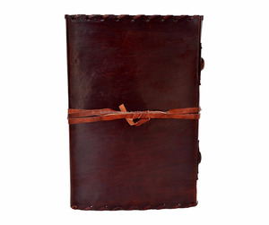 Diario de cuero genuino con solapa tachonada de piedra, cuaderno envolvente personalizado, papel de algodón hecho a mano en blanco de tapa dura, diario, libro Vintage - Product Image 3