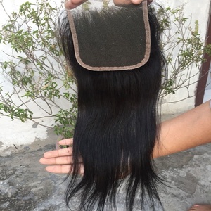 Cabello humano recto indio con cierre 4x4, frontales de cabello crudo 100%, cabello humano ondulado recto, extensiones y pelucas rizadas - Product Image 2