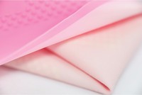 Guantes domésticos de caucho natural con forro de algodón, puño recto, antideslizantes e impermeables, 17 mil, grosor medio, para uso en verano, color rosa