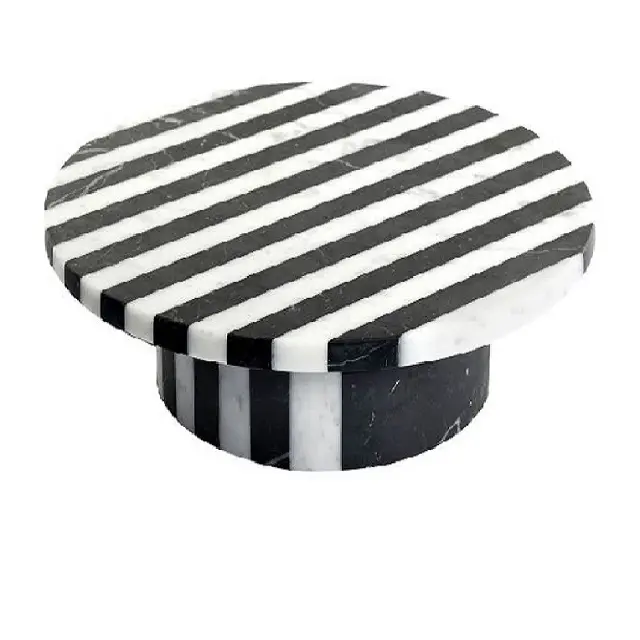 New Fancy Color White Black Cake Stand Line Ware Coloring design alzata per torta lucidata di forma rotonda