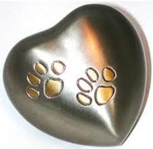 <b>Top</b> Quality Cremation Urn Human Adult Cremation Urns With Paw Engraving Decorative Designed Metal Ashes Cremation Urn <b>Heart</b> - Product Image 1