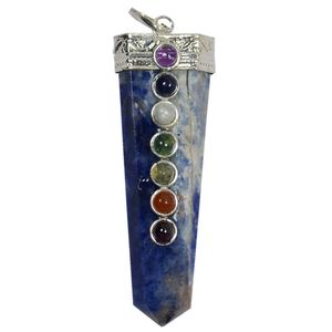 <b>Crystal</b> Pendant Sodalite Flat Pendant <b>Healing</b> Stone Gemstone Flat Pencil <b>Crystal</b> Gemstone Agate Necklace Wholesaler - Product Image 2