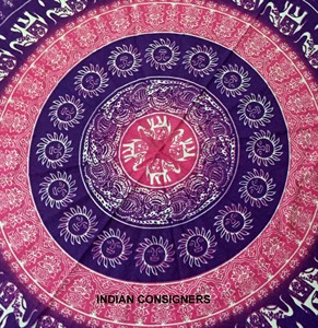 Serviette de plage imprimée mandala d'éléphant, tapis de pique-nique, 72 pouces, imprimé animal, coton, décoration murale, décoration intérieure douce par des consignateurs indiens - Product Image 3