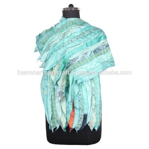 <b>Vintage</b> <b>Silk</b> Indian Sari Strips Patterns Multi Color <b>Scarves</b> Indian Sari Patches Reversible <b>Scarf</b> Colorful Striped <b>Scarf</b> <b>Vintage</b> - Product Image 2