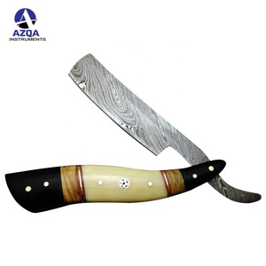 Navaja de Afeitar Profesional de Acero de Damasco de Alta Calidad, Navaja de Afeitar Recta para Salón, Herramienta de Barbería Hecha a Mano - Product Image 3