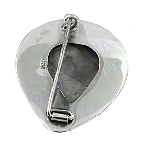 เข็มกลัดพลอยแจสเปอร์สีเงินสเตอร์ลิง925สำหรับงานเลี้ยงงานแต่งงานหรือของขวัญที่มีรูปแบบตัวเลขและเพชรหลัก - Product Image 2