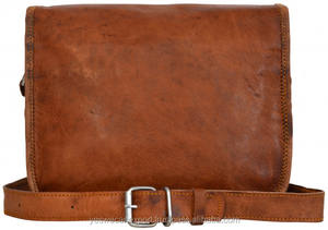 Factory Outlet Sale Handmade Genuine Vintage Leather Striped Bohemian <b>Brown</b> Unisex <b>Satchel</b> Messenger Crossbody Laptop Fashion - Product Image 5