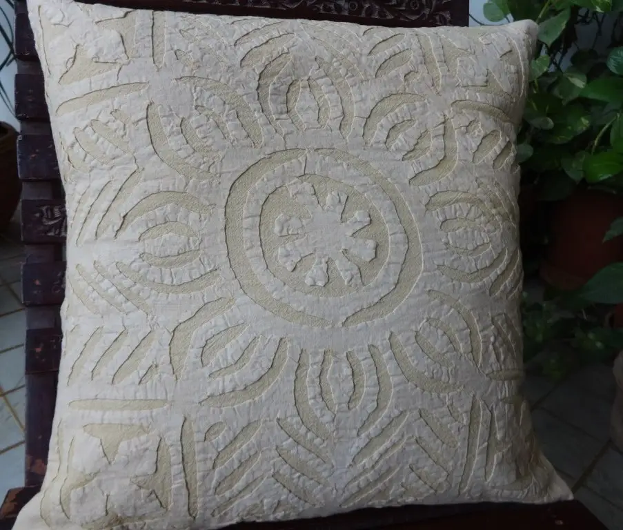 インドのアップリケ作業デザイン綿100% 装飾枕ケース手作りクッションカバー