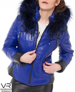 Veste d'hiver de style italien nouvelle marque en cuir de mouton avec fourrure de mouton fini vêtement teint pour l'automne - Product Image 6