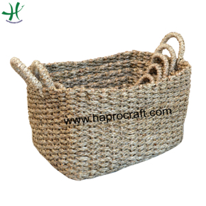 Natrual Seagrass <b>Basket</b> in Decorative <b>Baskets</b> for the home with <b>handle</b> - Product Image 1