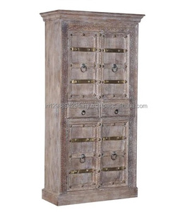 ตู้เสื้อผ้าไม้เฟอร์นิเจอร์ห้องนอนชนบทไม้เนื้อแข็งสองประตูตู้เสื้อผ้าสไตล์โบราณ - Product Image 2