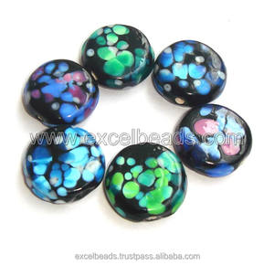 Cuentas de disco de cristal dorado de 18mm hechas a mano, cuentas sueltas de exportación de Excel a granel para hacer joyas, lámpara trabajada - Product Image 6