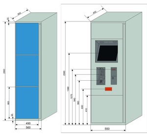 Casilleros de metal con código PIN de acero recubierto en polvo Almacenamiento de equipaje electrónico seguro para el hogar o la oficina - Product Image 3