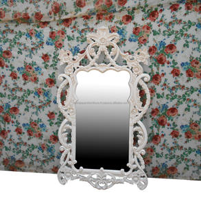 Meubles peints en blanc, sculpture sur bois, miroir, chambre à coucher, acajou, indonésien - Product Image 1