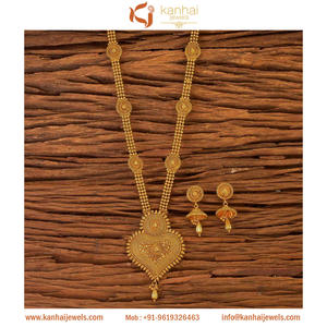 ชุดสร้อยคอทองคำโบราณชุดสร้อยคอทองคำธรรมดาชุดสร้อยคออินเดีย17601 Gold - Product Image 2