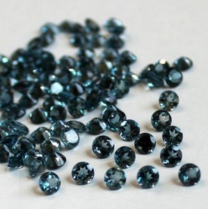 Piedras preciosas sueltas de corte redondo facetado de Topacio Azul Londres Natural de 3mm de alta calidad AAA de proveedor verificado - Product Image 1