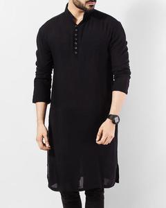 Dress Top Style Indian Casual Traditional Ethnic Top Fabric Plain Solid Cotton 100 % Sleeve Long Kurta _Shirt <b>Men's</b> - Product Image 1