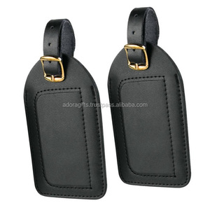 Étiquette de bagage en cuir PU avec logo personnalisé étiquette de nom ronde personnalisée pour sacs voyage faveur de mariage PVC Silicone caoutchouc matériel - Product Image 1