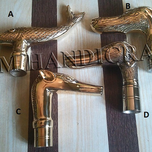 Nuevas asas de latón pesado para bastones paraguas estilo náutico impresión Digital figura de Metal europeo técnica de fundición - Product Image 5