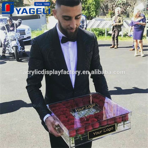 2020 nouveau support de stockage transparent acrylique boîte-cadeau de fleur de Rose fraîche avec couvercle boîte à fleurs d'affichage de Roses conservées - Product Image 2