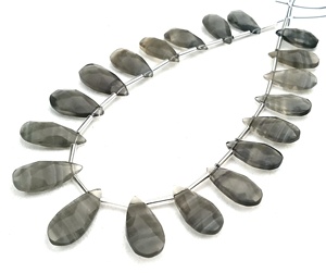 Pierres précieuses en Fluorite naturelle à facettes en forme de poire, perles de Briolette, vente en gros, fabrication de bijoux naturels - Product Image 2