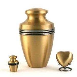 Juego de oro y perlas de Metal conmemorativo para adultos, urnas de cremación de cenizas funerarias de Metal, latón/aluminio, estilo americano/europeo - Product Image 3