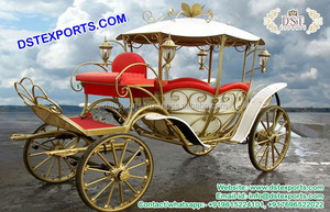 Carro de asiento de amor con temática de Cenicienta, Buggy blanco de caballo de Cenicienta - Product Image 3