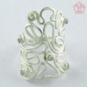 Anillo de Plata de Ley 925 con Circonita Cúbica, Hermoso Diseño, Mayorista de la INDIA - Product Image 3