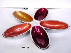 ชามอลูมิเนียมหล่อรูปใบเมเปิ้ลเคลือบสีทองและสีเงินมีให้เลือกในชามเสิร์ฟโลหะสีอื่น - Product Image 5