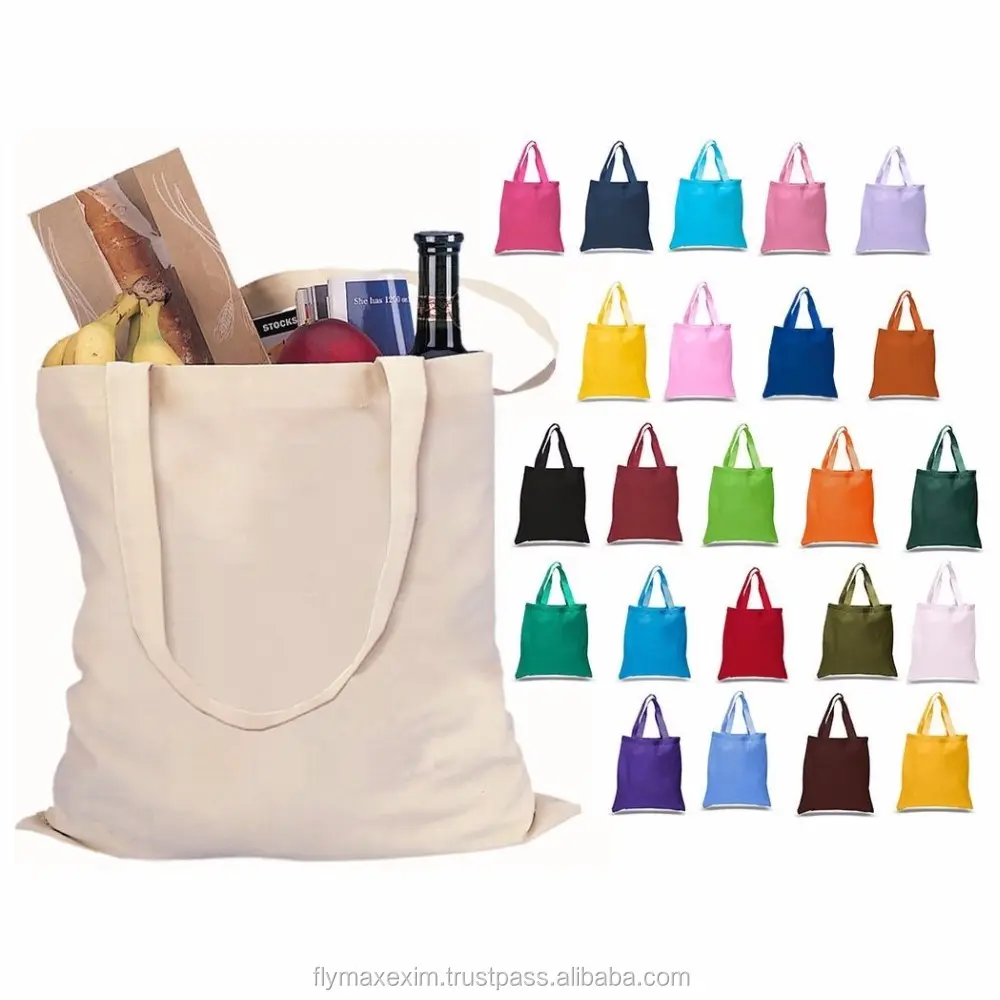 Borse di cotone riutilizzabili in cotone ecofriendly tote bag con logo stampato in tela zaino cosmetico con coulisse borse