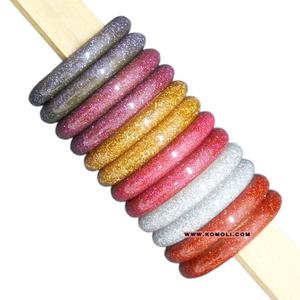 Brazalete de purpurina multicolor para mujer, joyería hecha a mano - Product Image 1