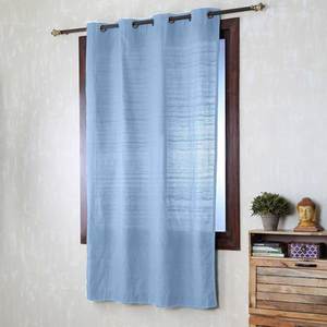 Ventana Ola Nueva Moda Plain Sky Blue Puerta Algodón Diseño Cortina - Product Image 1