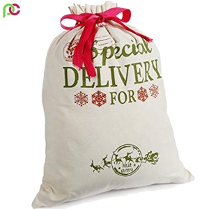 Bolsa de algodón impresa personalizada al por mayor, bolsa de regalo navideña de nuevo diseño reciclable para promoción - Product Image 2