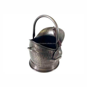 Limpieza herramientas Peltre antiguo casco de carbón cubo - Product Image 5