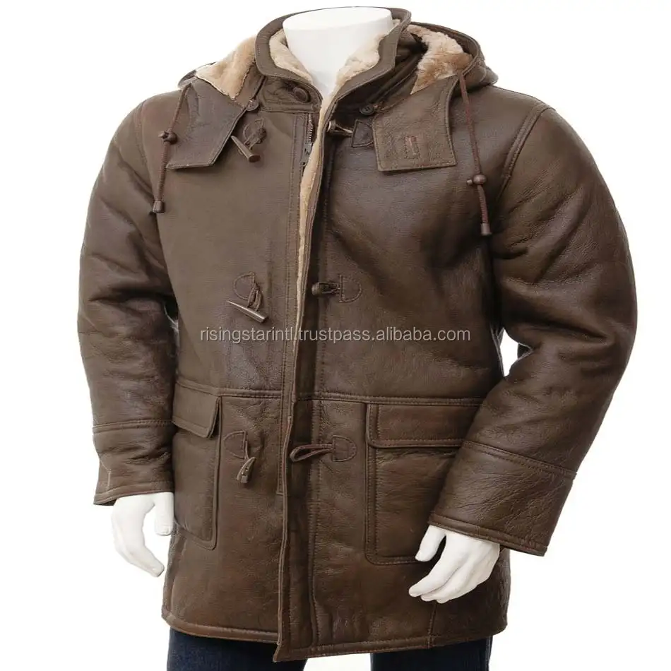 Dernier modèle Blazer personnalisé en cuir véritable Manteau long en peau de mouton Manteau en cuir à capuche Vestes Manteau