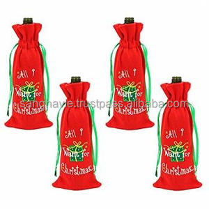 Décorations de Noël faites à la main porte-bouteille de vin en jute de taille personnalisée avec un design élégant en toile de jute pour les fêtes - Product Image 4