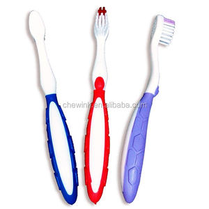 Cepillo de dientes de cerdas suaves para niños con cabezal pequeño y mango recubierto de goma en relieve de 27 mechones para uso doméstico - Product Image 1
