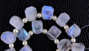 Natural Rainbow Moonstone <b>Blue</b> Fire Gemstone Uneven Shape Rough Jewelry Making Stone Collection Style Cut - Product Image 4