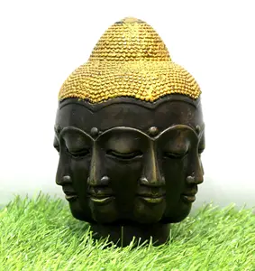 פליז איידול בודהה ראש טיבטי בית תפאורה פסל צלמית, להפוך בהודו מתכת מלאכות מתנה