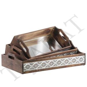 Plateau de service décoratif en fer de forme moderne et élégante pour la décoration de table à manger de mariage avec logo personnalisé - Product Image 2