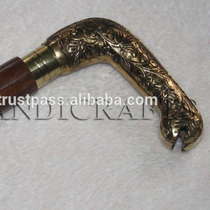 Antique Decorative Handmade Wooden <b>Walking</b> <b>Sticks</b> with Brass <b>Handle</b> / Wooden <b>Walking</b> Canes with Brass <b>Handle</b> - Product Image 5