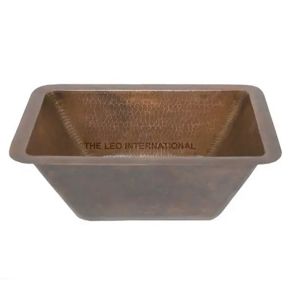 Lavabo con encimera de tocador para baño, lavamanos de estilo moderno de lujo, rectangular, Popular, de cobre