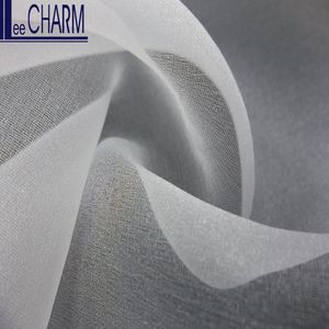 LCSH046 venta al por mayor iridiscente 100% poliéster Organza translúcido tela muy ligera para cortinas ropa de boda decoración del hogar - Product Image 4