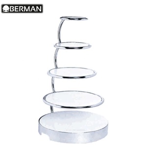 7 tiers rotante in metallo fantasia in acciaio inox multilivello revolving basamento della torta nuziale india - Product Image 4