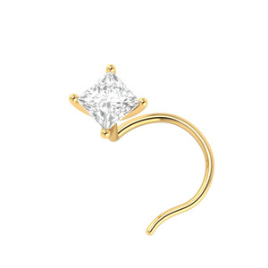 Echte Prinses Cut Solitaire Diamant Neus Stud Op Beste Prijs