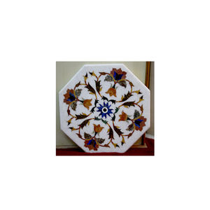 Handmade Beautiful Marble Inlay <b>Round</b> Shape Coffee <b>Table</b> <b>Tops</b> - Product Image 1
